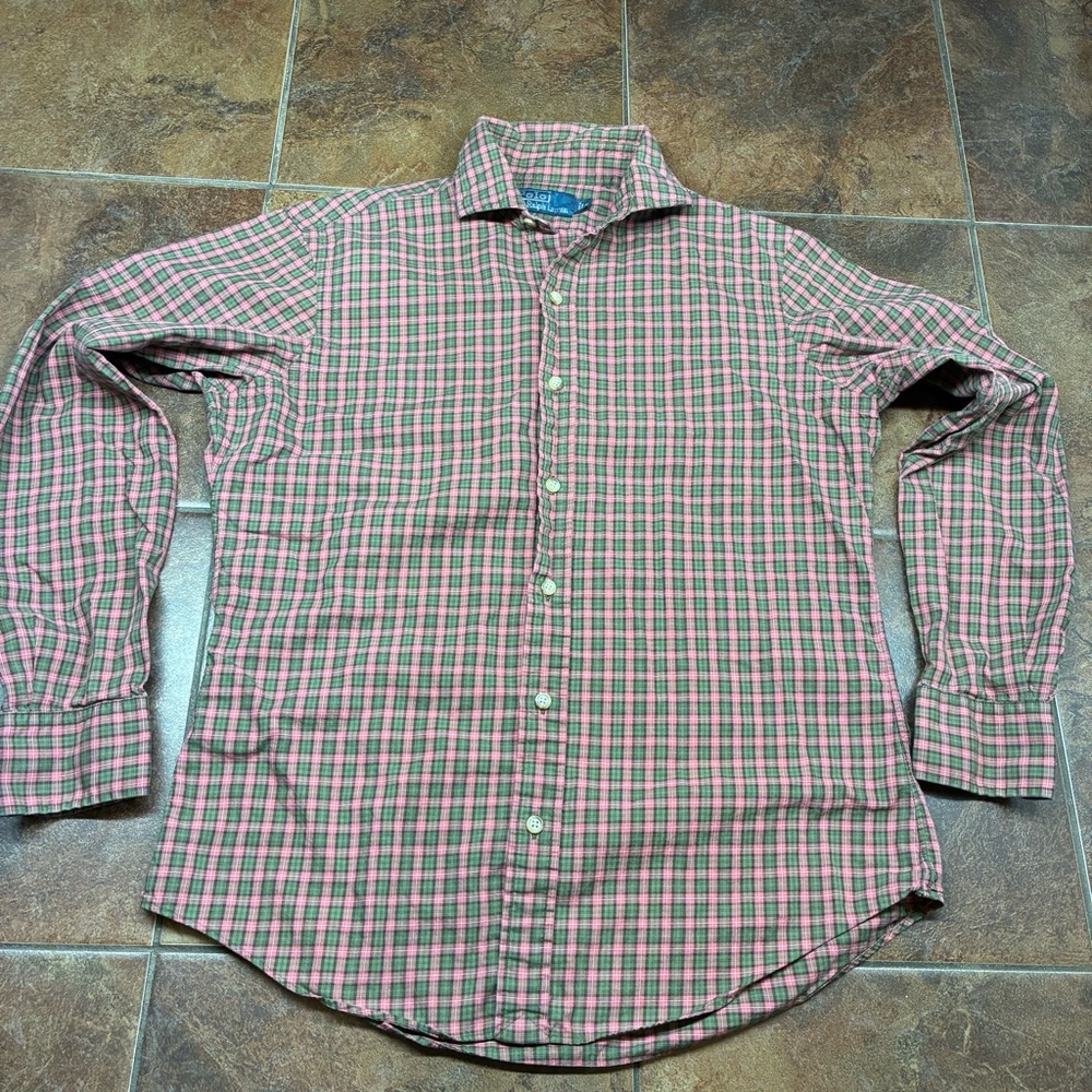 Polo Ralph Lauren Pink and Green Checkered Shirt